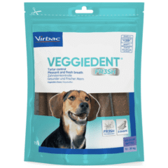 láminas masticables contra el sarro y mal aliento Veggiedent Fresh perros peso de 10 a 30 kg