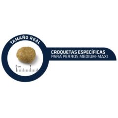 tamaño de la croqueta del pienso advance atopic trucha perros med maxi