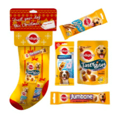 4 snacks Pedigree calcetín navideño para perros calcetín