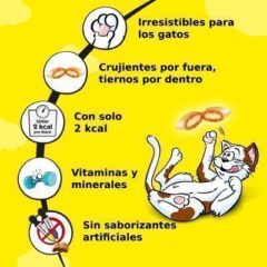 características chuches para gatos catisfactions snacks 60gr