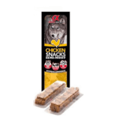 sancks naturales sin cerales alpha sprits snacks pollo para perros