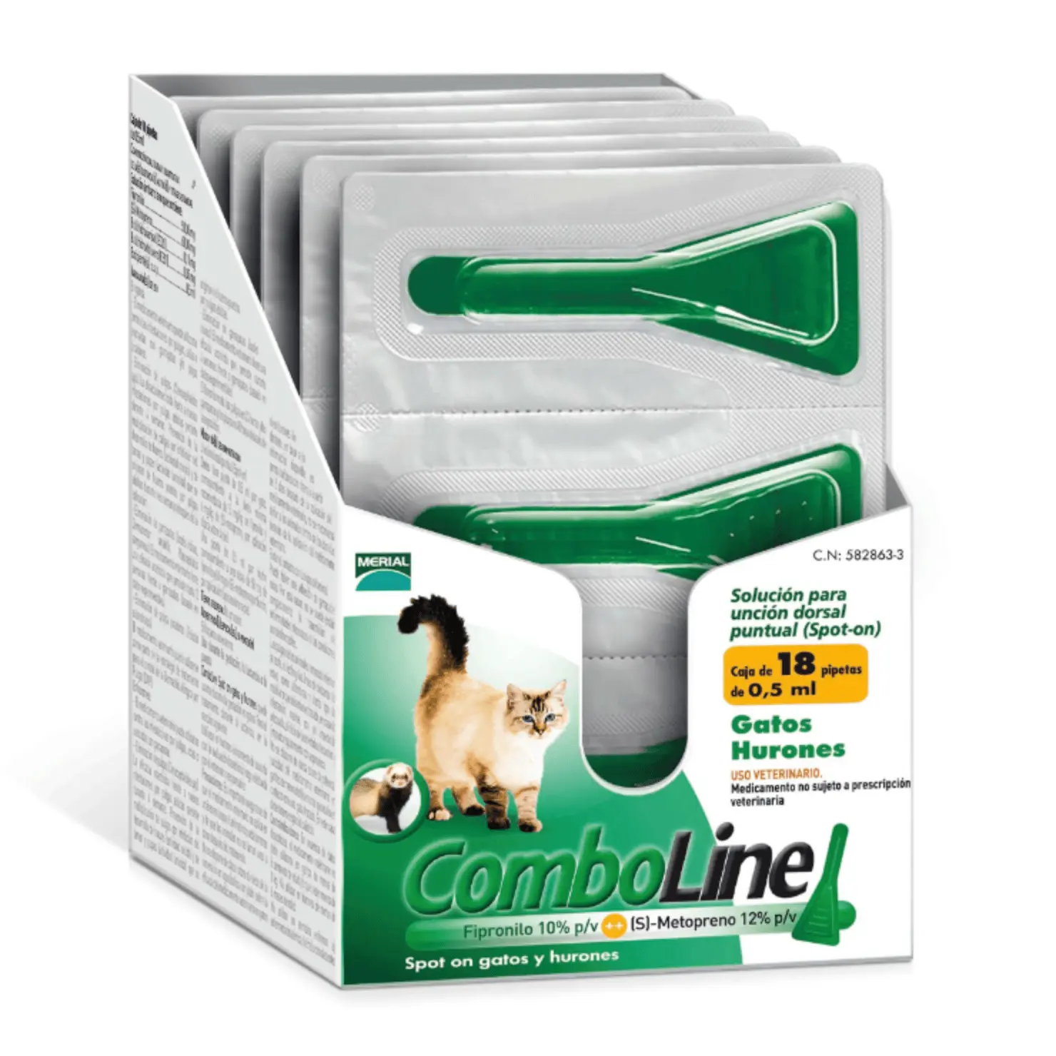 comboline gatos 18 pipetas antiparasitarias