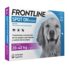 desparasitar perros 6 pipetas frontline spot on 20-40 kg