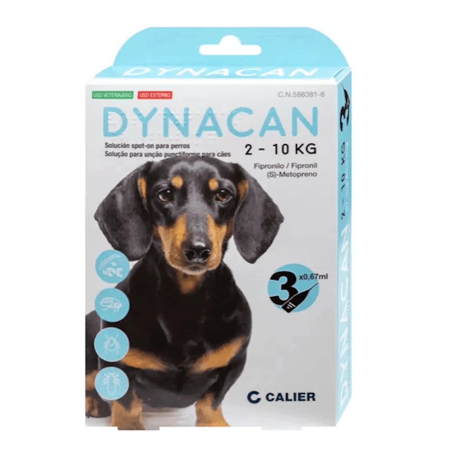 pipetas para perros Dynacan 2-10 kg de peso 3 pipetas