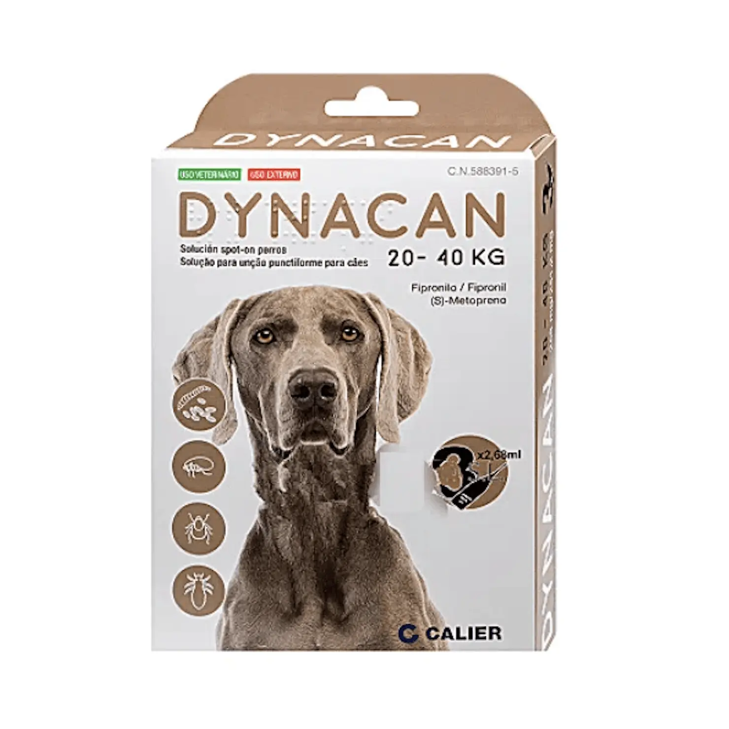pipetas para perros Dynacan perros 20-40 kg de peso 3 pipetas