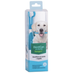 dentican kit cepillo dental y pasta dental 100 g para perros