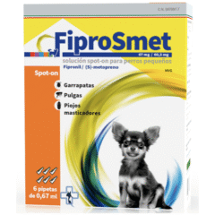 pipetas antiparasitarias perros pequeños fiprosmet 6 pipetas
