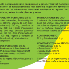 Etiqueta de Stangest Floravet complex sobres