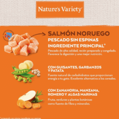 alimento completo para gatos adultos Nature´s Variety NO GRAIN salmón gatos adultos