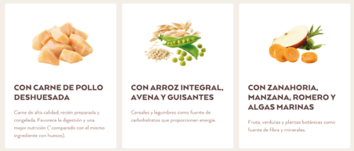 ingredientes principales Nature´s Variety Healthy grains pollo mini puppy