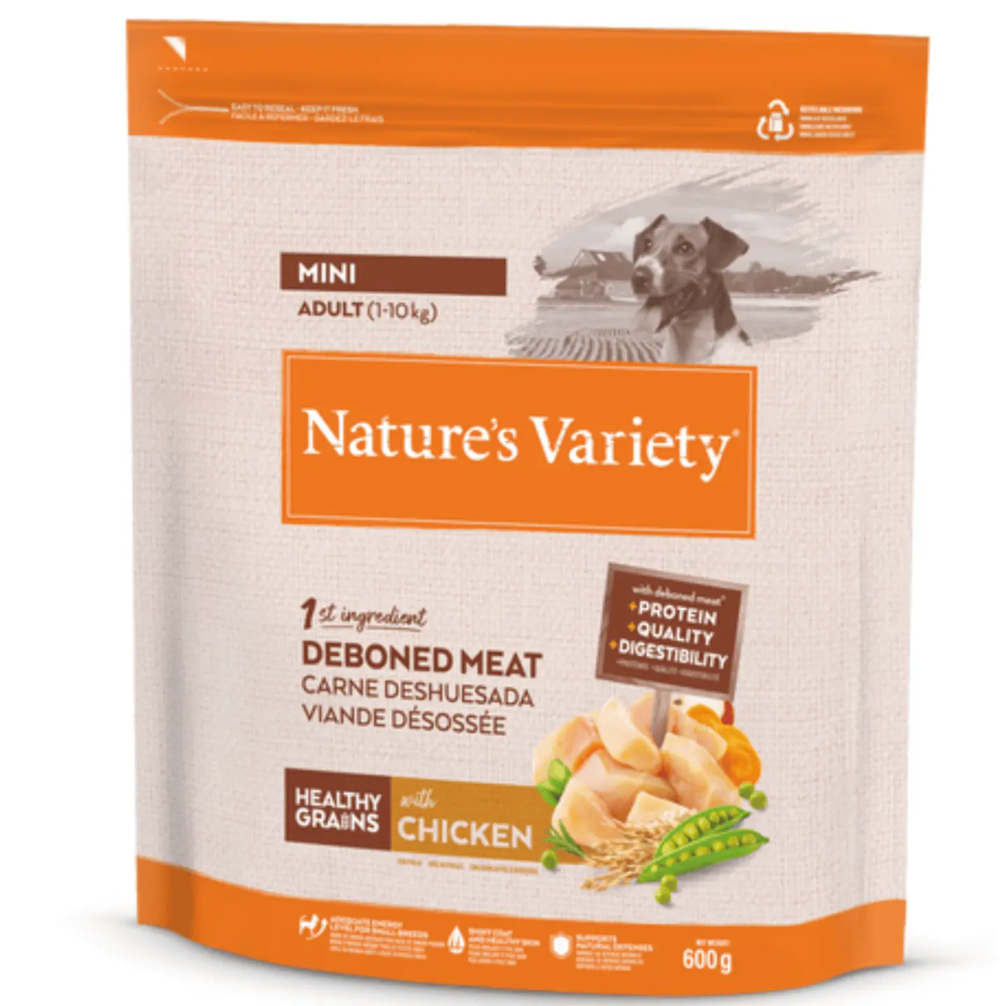 pienso con granos saludables Nature´s Variety healthy grains pollo para perros mini 600 g