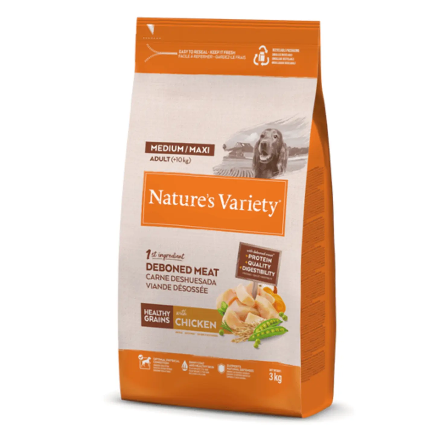 pienso para perros Nature´s Variety POLLO Healthy Grains para perros medium:maxi 3 kg