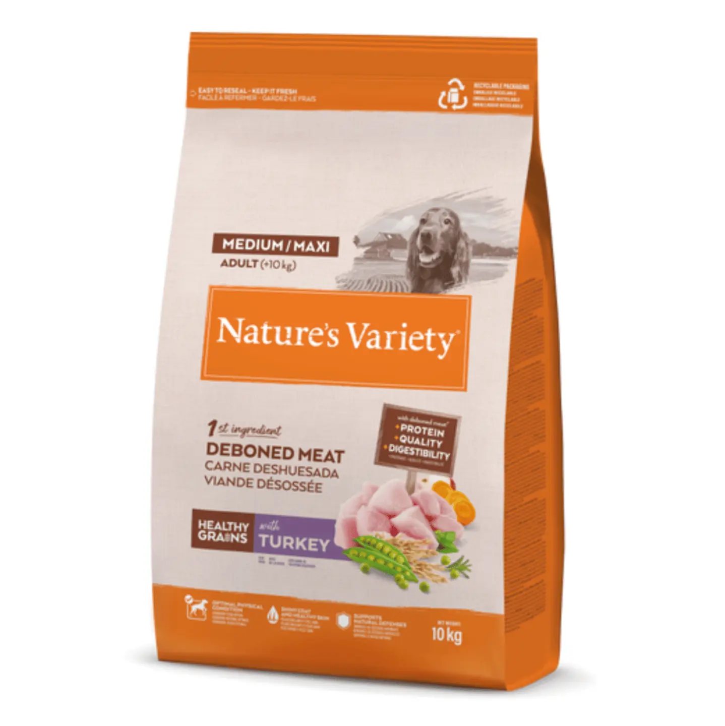 pienso para perros con granos saludables y pavo Nature´s Variety Healthy Grains PAVO para perros medium:maxi 10 kg