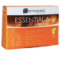 cuidado de la piel de perros y mamíferos de 10 a 20 kg 4 pipetas 1,2 ml dermoscent essential 6