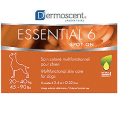 cuidado de la piel de perros y mamíferos de 20 a 40 kg 4 pipetas 2,4 ml dermoscent essential 6