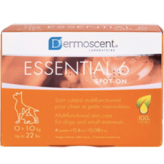 cuidado de la piel de perros y pequeños mamíferos de hasta 10 kg 4 pipetas 0,6 ml dermoscent essential 6