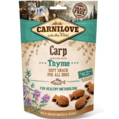 snack semihúmedo para perros carnilove soft snack carpa con tomillo