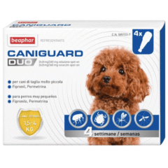 pipetas antiparasitarias para perros beaphar caniguard XS 1,5-4 kg 4 pipetas