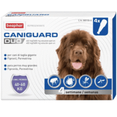 pipetas antiparasitarias para perros caniguard duo XL 40 a 60 kg 4 pipetas