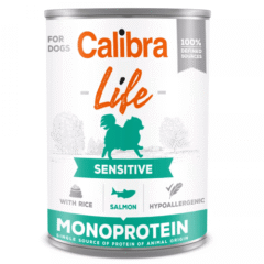 comida monoprotéica de salmón y arroz para perros calibra life sensitive salmón y arroz 400 g