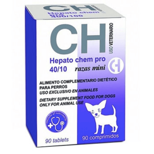 insuficienca hepática crónica perros hepato chem pro 40:10 perros razas mini y toy 90 comprimidos