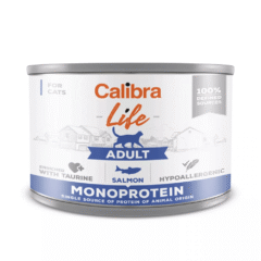 comida húmeda monoprotéica de salmón para gatos adultos calibra cat life salmón 200 g