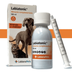 complejo de aminoácidos y vitaminas para mascotas labiatonic 100 ml con jeringa dosificadora