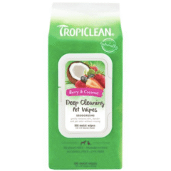 toallitas húmedas perros gatos con frutos secos para limpieza profunda tropiclean 100 unidades
