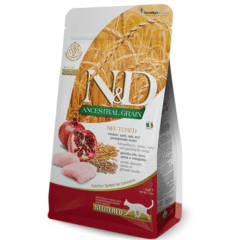 alimento completo para gatos adultos esterilizados CASTRADOS ND Cat Ancestral NEUTERED pollo y granada