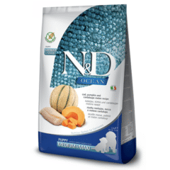 pienso para cachorros de raza medianas grandes ND Ocean puppy medium-maxi Bacalao Calabaza Melón cachorros