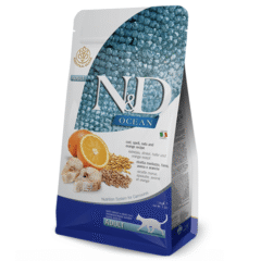 pienso para gatos adultos bajo en cereales sin maíz ND Ocean Bacalao Espelta Avena y Naranja gato adulto