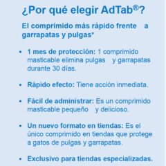 Adtab comprimidos antiparasitario masticables contra pulgas y garrapatas