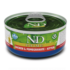 comida húmeda en lata para gatitos SIN CEREALES ND Prime KITTEN Pollo Granada SIN CEREALES gatitos lata 70 g