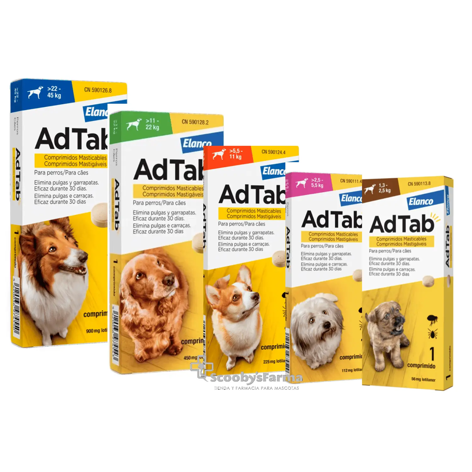 comprimidos antiparasitarios contra pulgas y garrapatas para perros Adtab