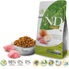 pienso para gatos adultos SIN CEREALES ND Prime Cat Jabalí Manzana SIN CEREALES gatos adultos características