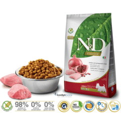 pienso sin cereales para perros de raza mini ND prime dog mini pollo granada perros adultos razas mini características