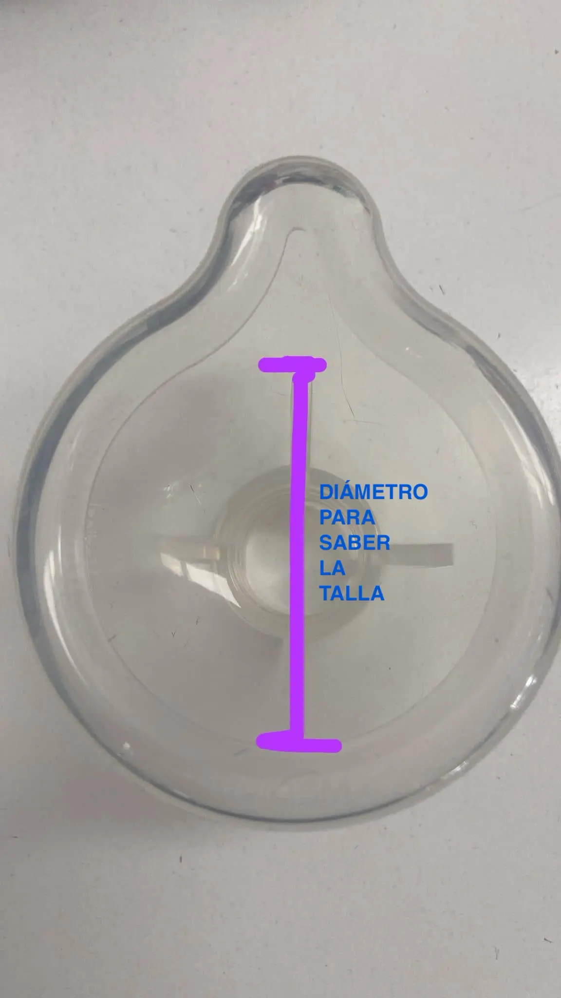 MASCARILLA DE INHALACIÓN MEDIDA DEL DIÁMETRO