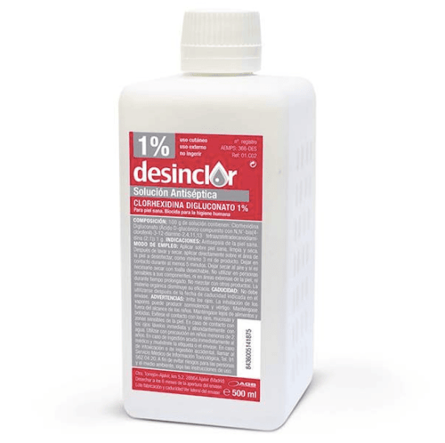 solución de clorhexidina para la piel Desinclor 1% CLORHEXIDINA desinfectante piel 500 ml