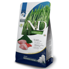 alimento para cachorros de raza mediana grande farmina nd spirulina puppy med-maxi cordero