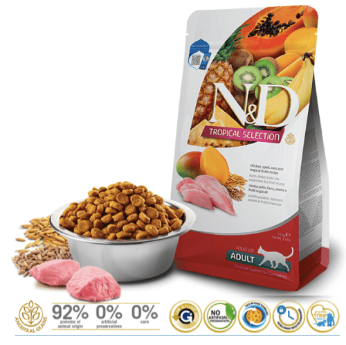 características pienso para gatos adultos farmina nd tropical cat pollo