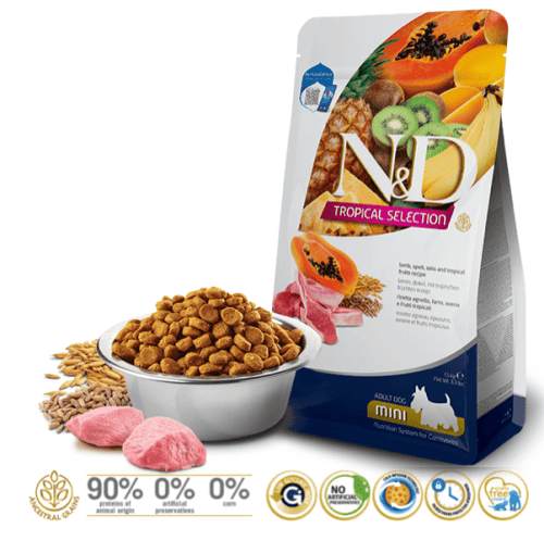características pienso para perros adultos mini ND Tropical Dog Mini CORDERO perros mini