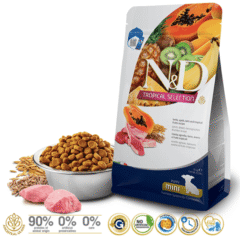 características pienso para perros cachorros de raza mini nd tropical puppy mini cordero