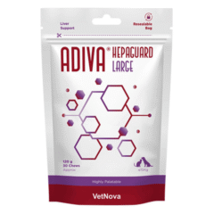 Chews para funcionamiento del hígado en perros Adiva Hepaguard Large 30 chews
