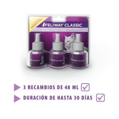 recambios para difusor de feliway classic gatos 3x48 ml