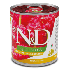alimento húmedo nd quinoa dog lata skin coat CODORNIZ 285 g