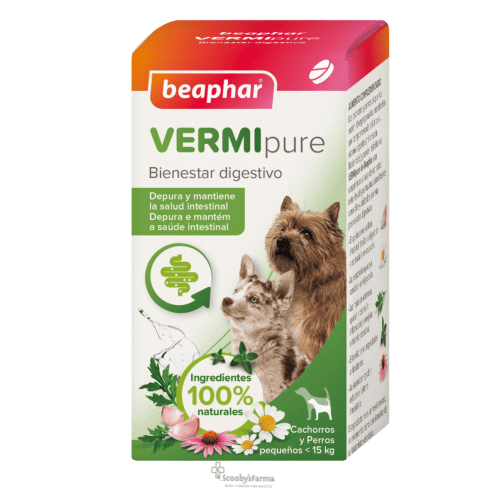 antiparasitario interno natural perros pequños y cachorros VERMIpure 50 comprimidos