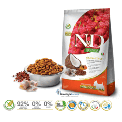características ND Quinoa dog MINI skin coat Arenque pieles sensibles perros MINI
