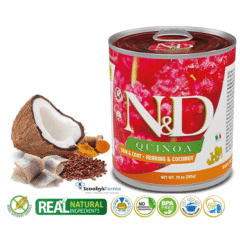 características alimento húmedo nd quinoa dog lata arenque 285 g