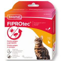 pipetas antiparasitarias para gatos FIPRONILO FIPROtec spot on 50 mg 4 pipetas
