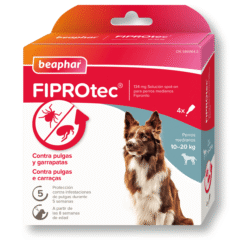 pipetas antiparasitarias para perros de 10 a 20 kg FIPROtec de Beaphar 4 pipetas